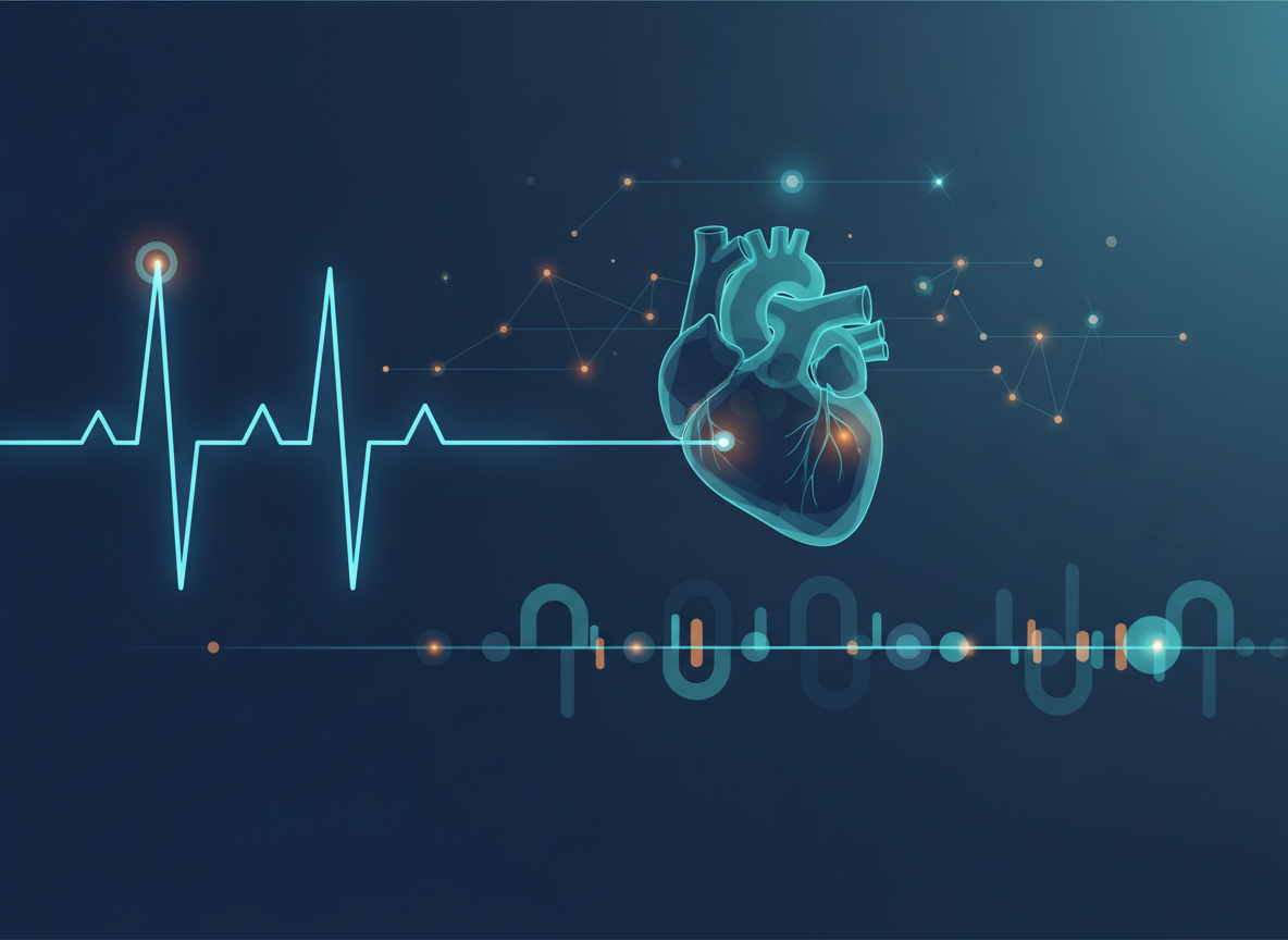 Illustrazione concettuale della relazione tra ECG notturno e valutazione probabilistica del rischio futuro